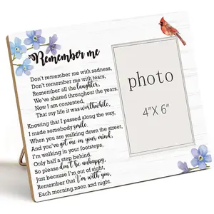 Memorial Picture Frame Gift, Remember Me, In Memory of Loved One Gifts, Memory Picture Frame Sympathy Gift for Loss of Mom Dad Grandma Grandpa Wife Husband, In Loving Memory Picture Frames (4x6 Inch Photo)