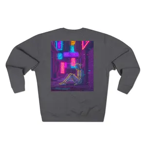 Cyberpunk Neon Alley Sweatshirt | Vaporwave Aesthetic, Retro FuturisticNeon Tokyo Cyberpunk Sweatshirt | Aesthetic Sci-Fi Graphic Crewneck for Men Women | Futuristic Streetwear Urban Japanese Art Pullover