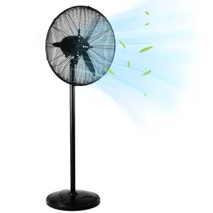 ZOKOP 20 Inch Pedestal Floor Fan 5000CFM, Oscillating Standing Fan, Adjustable Rod, 100% BLDC Copper Motor,4 Speeds, Aluminum Blades, Metal Stand Up Fan For Industrial, Commercial, Residential, Shop