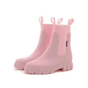 Women's Fashionable Solid Color Rain Boots, Casual Waterproof Non-slip Sock Boots for Daily Wear, Female All-match Trendy Shoes for Outdoor, Trending Shoes