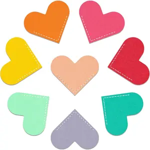 Leather Heart Bookmarks, 8 count Cute  Page Corner Book Markers, Small Gifts for Reading Women, Lovers, , Teachers, Friends, Book Accessories for School Office  Supplies (8PC-Bright)