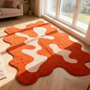 Colorful Abstract Art Ripple Fluid Edge Rug, Abstract Area Rugs, Home Decorative Rug, Modern Luxurious Living Room Bedroom Soft Artistic Mat, Unique Space Atmosphere Home Decor