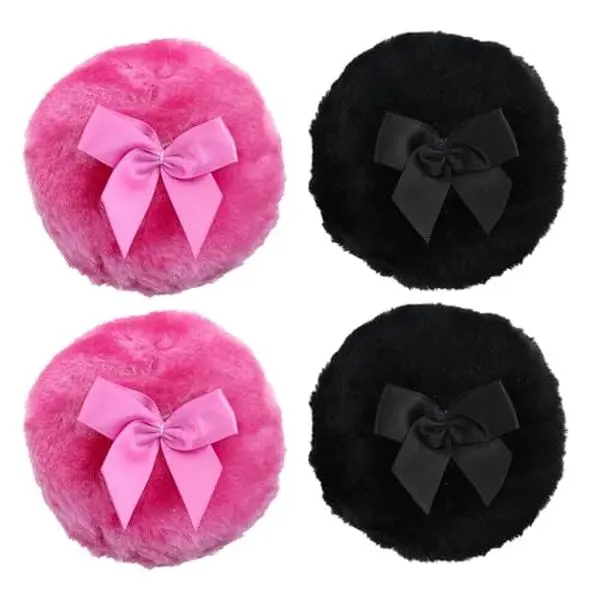 4 Pcs Dusting Puff,3.5 In Dust Puff,Soft Powder with Puffs, Washable Reusable Dusting Puffs Wet Dry Makeup Tool for Babys & Kid & Adult