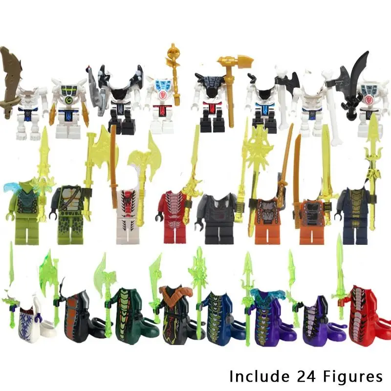 Ninja Figure Building Blocks Nya Lloyd Lord Garmadon E Mr. Skull Wizard Moro Omega Chokun Anime Doll Model Brick Kid's Toy Gifts