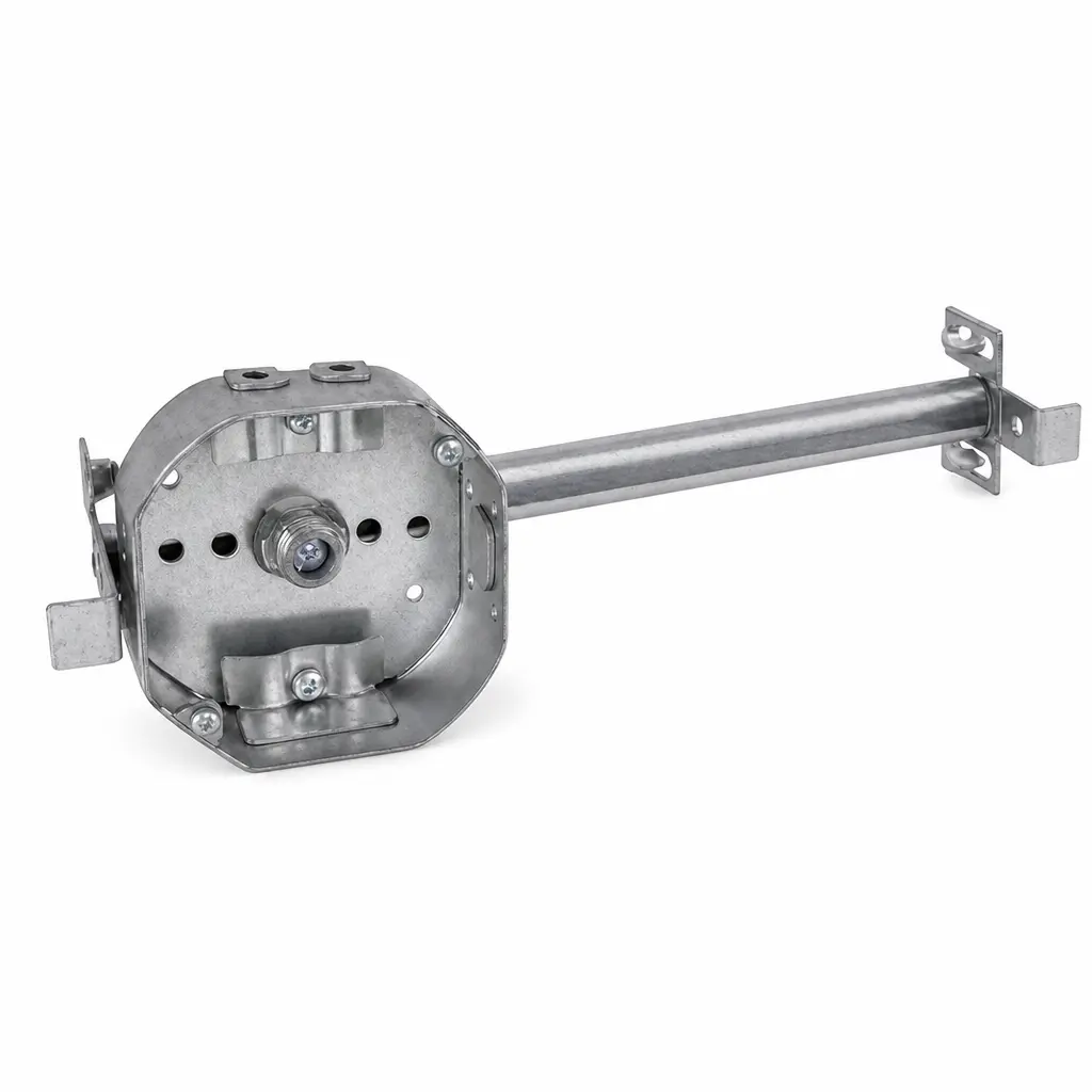 Sunco Lighting Metal Octagonal Ceiling Mount Fixture Box with Short Brace, Spans 14.5–24 In.. for Surface Fixtures