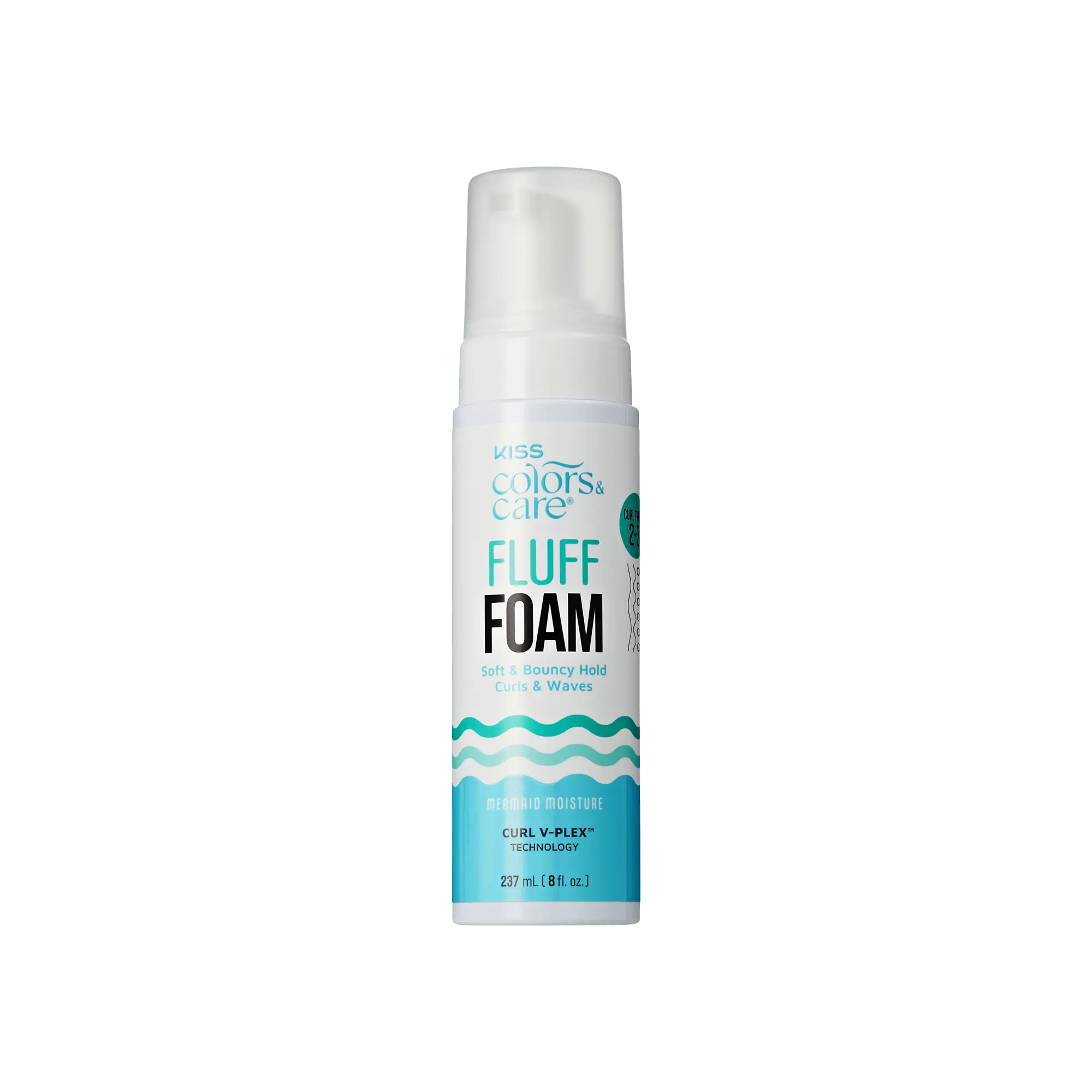 Kiss Colors & Care Fluff Foam Hair Mousse, Soft & Bouncy Hold - 8 fl oz Kiss Colors & Care Fluff Foam Hair Mousse, Soft & Bouncy Hold - 8 fl oz