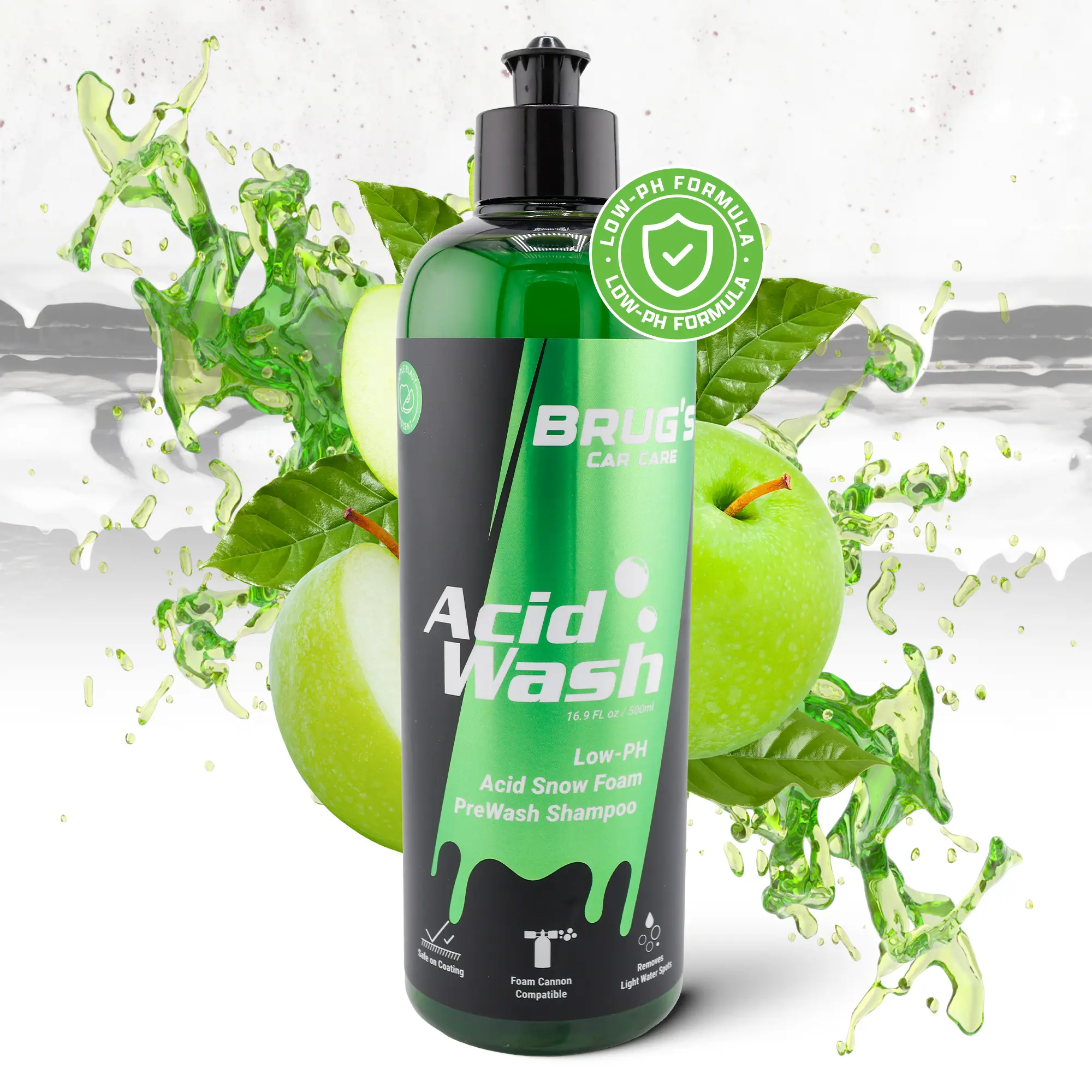 Brug’s AcidWash – Decontaminating Pre-Wash Foam | Restores Hydrophobicity | Unclogs Coatings | Foam Cannon or Bucket Wash | 16.9oz