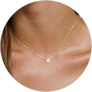 Initial Necklaces for Women,Dainty  Plated Letter Necklace Name Personalized Monogram Pendant Necklace Simple Cute Initial Necklace Choker Necklace for Women Trendy   Gifts