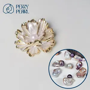 【Peony Brooch】+【Titan’s Treasure】 – 1–2pcs Baroque Pearls