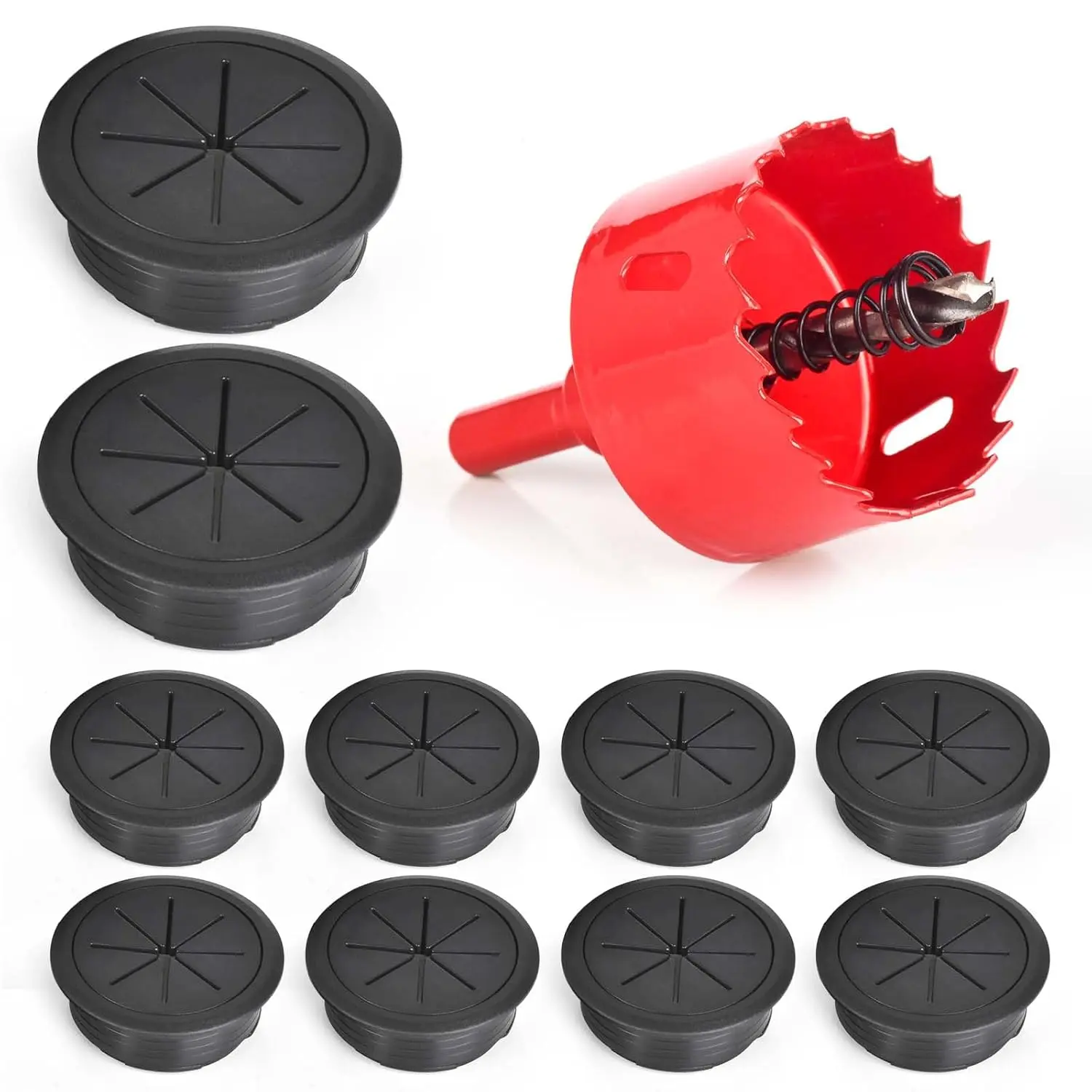10 count Desk Grommet Flexible   Cord Grommet with Hole  2 Inches / 50mm Hole Covers for Cords Desk Hole Grommet for Managing and Hiding  Cord