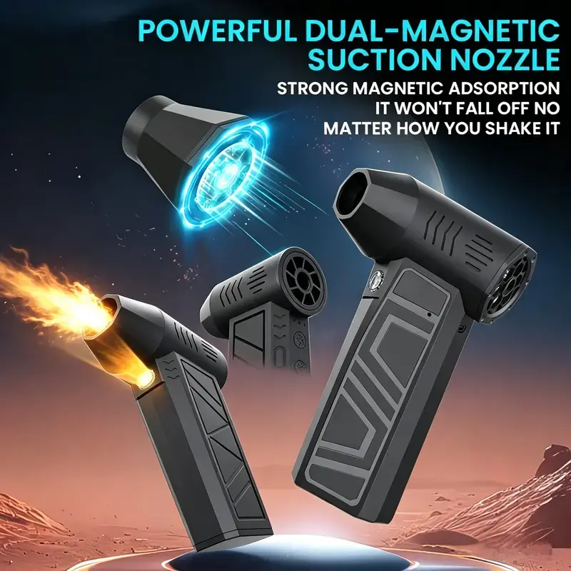 Compressed Air Dust Collector High-Powered Violent Fan, High-Speed Powerful Turbine Fan, Camping Fan, Handheld Outdoor Hair Dryer,Suitable For Computer Keyboards, Cars, And Homes