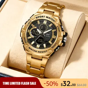 Men's Sports Quartz Electronic Watch, Fashion Waterproof Watch with Luminous, Alarm and Calendar Functions, Multi-Functional Waterproof Watch with Watch Box