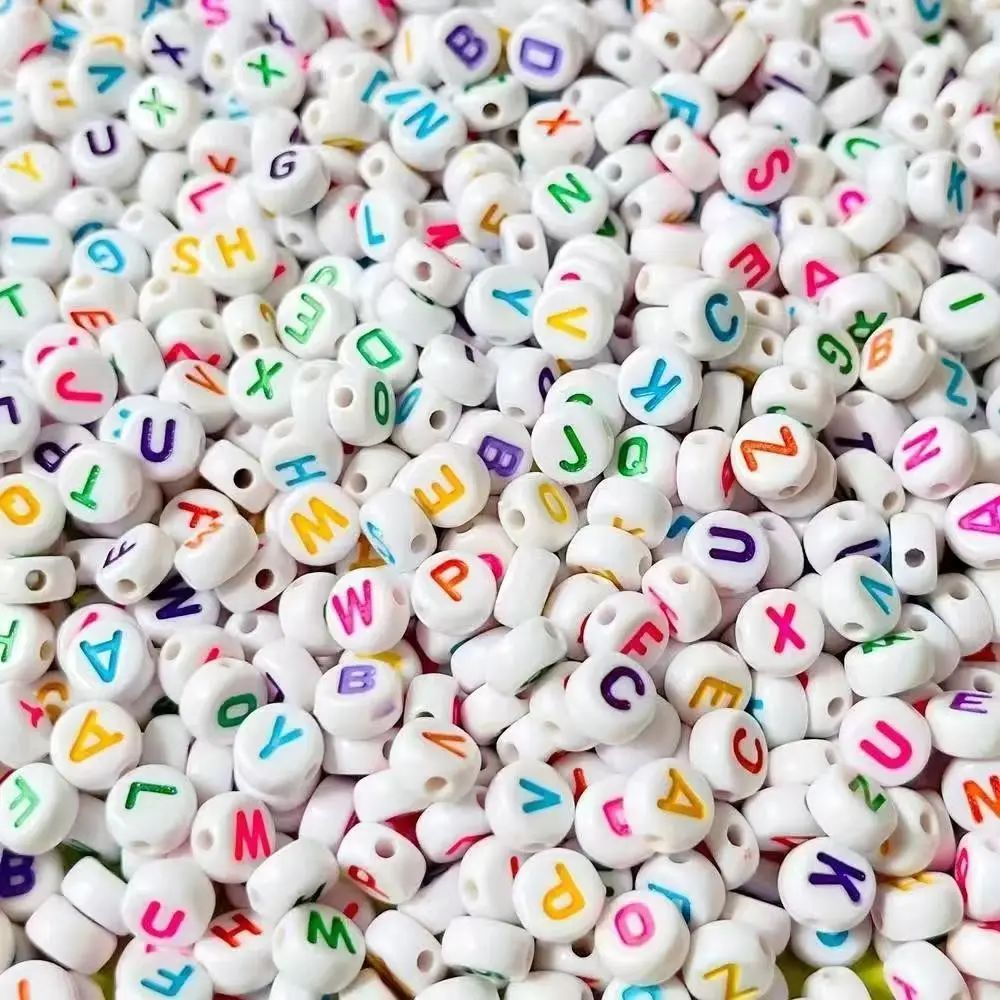 Multicolor Acrylic Letter Beads Beaded Set 4x7mm, 100/300/500pcs, Various Colors Available, DIY Jewelry Making, Bracelets, Necklaces, Crafts, Beads For Bracelets