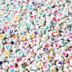 Multicolor Acrylic Letter Beads 4x7mm, 100/300/500pcs, Various Colors Available, DIY Jewelry Making, Bracelets, Necklaces, Crafts