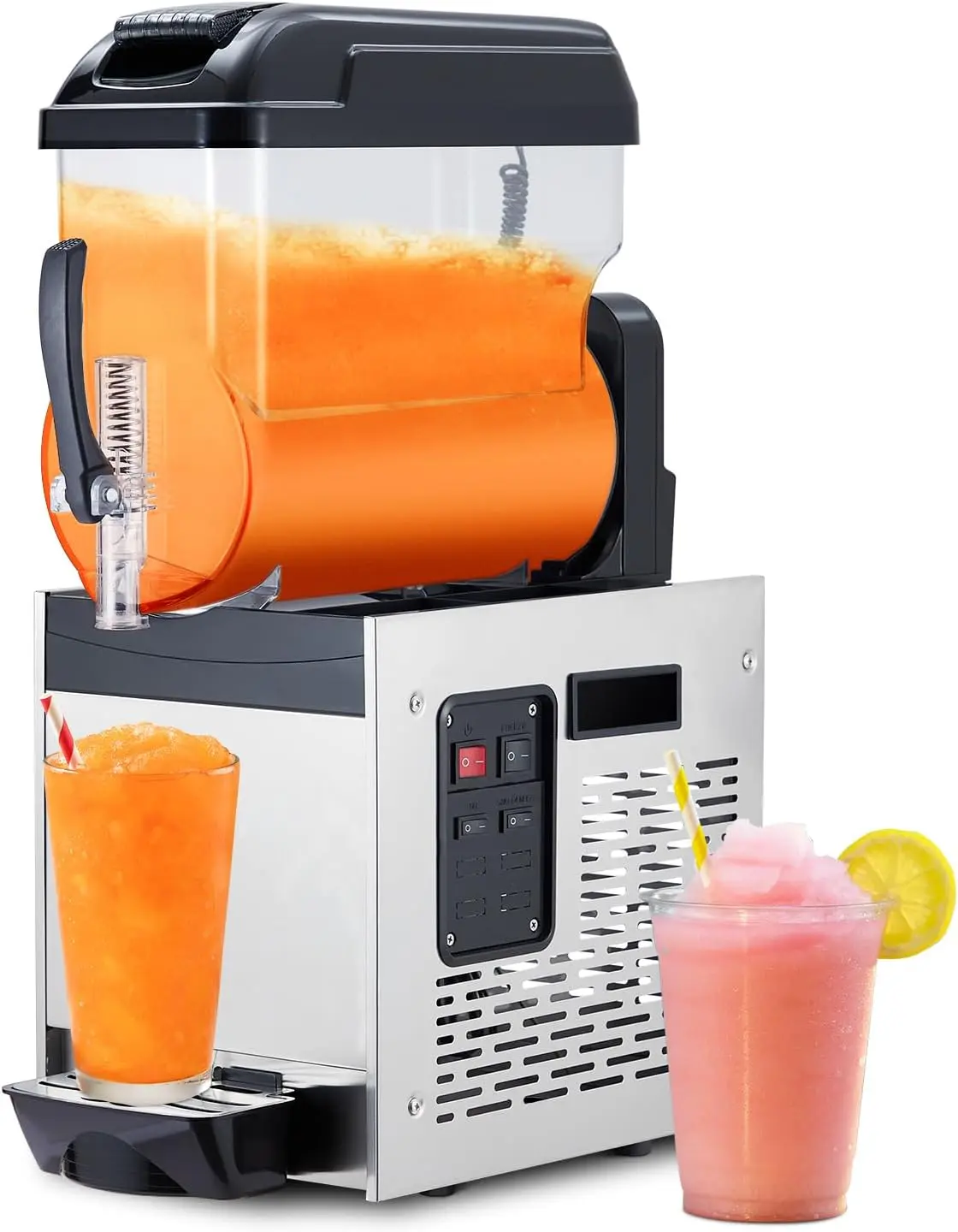 Gaomon 12L/3.2 Gal Stainless Steel Commercial Slushie Machine - 500W Self-Cleaning Ice Shaving Machine for Frozen Margaritas, Smoothies, Coffee Shops