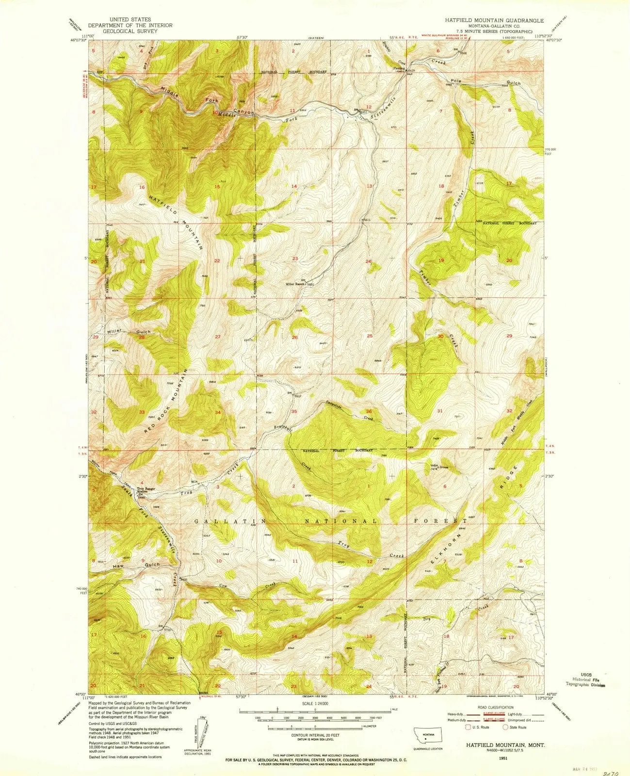 Hatfield Mountain Montana USGS Topographic Quadrangle Map, 2000, 1:24000