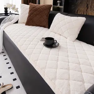 Plush Solid Color Leather Sofa Cushion, Soft and Gentle for Kids, Anti-Scratch Durable, Multi-Scene Home Decor, Washable Pet Friendly, Soft Sofa Protector