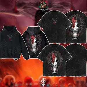 [Shibuya] Eren Yeager Titan Form Tee _ Attack on Titan Anime Back Print T-Shirt _ Vintage Washed Boxy Fit Tee _ Heavyweight Cotton Anime Streetwear _ Oversized Drop Shoulder _ Dark Anime Core Unisex Shirt