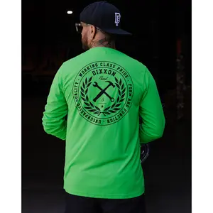 Black Crested UV Long Sleeve T-Shirt - Safety Green