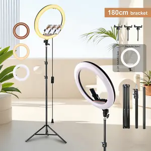 18 Inch/45cm Ring Light with 72''  Tripod Stand, Phone Holder,  Large Selfie Video Light Compatible, Ring Lights Fill Light for Streaming Makeup Studio Photo Video Recording Filming vlogger content creator  New Year Content Creator Pack
