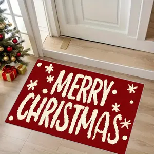 Christmas Theme Front Door Mat, Decorative Rug Mat, Welcome Rug for Indoor Outdoor Use, Small Floor Mats for Bedroom Bathroom, Suitable for All Seasons