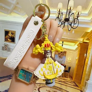 High Quality Cute Doll Jesus Keyring Matryoshka Doll Jesus Anime Keychain Silicone Virgin Mary Car Key Chain Holiday Gifts