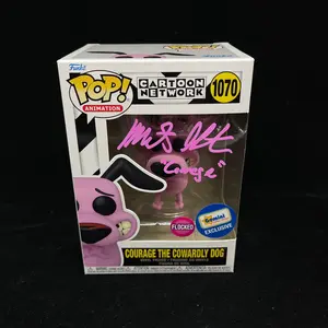 Funko Courage the Cowardly Dog 1070 Signed Flocked Exclusive Vinyl Figure