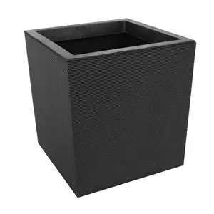 Tierra Verde Citadel Horizon Self Watering Square Planter, 13.5"W x 14"H, Black Tierra Verde Citadel Horizon Self Watering Square Planter, 13.5"W x 14"H, Black