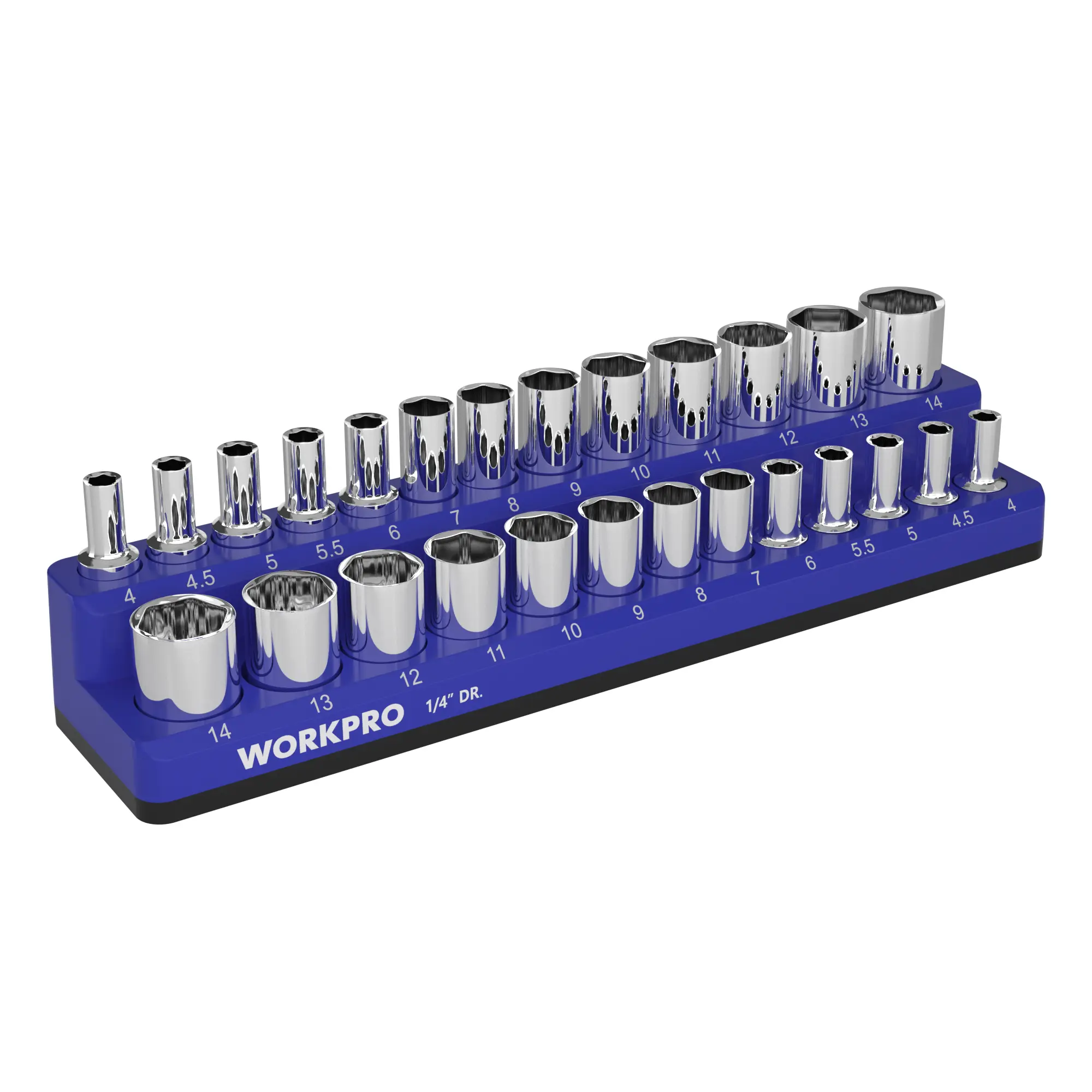 #summersale WORKPRO Magnetic Socket Organizer,  Metric Socket Holder, Tool Trays Holds 26 Pieces Standard Size and Deep Size Sockets(Sockets not Included