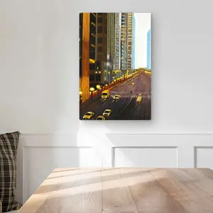 212 MAIN Aluminium Metal Photo Wall Art - 12x18 in. Vibrant New York City 9th Street Orange Cityscape Print, Modern Cool Design, Urban Home Decor Gift for Home Supplies