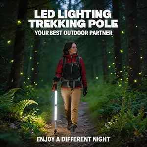 Professional Laser Saber LED Walking Sticks for Outdoor Explorers & Night Hikers |   Waterproof, Ultra-Light, Rechargeable Design for Safe Hiking, Camping, and Dark Adventure Companion, Must-Have Gear for Trail Enthusiasts and Elderly Safety