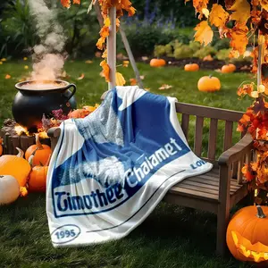 1 piece Timothée Chalamet 1995 classic photo themed flannel blanket - Oversized comfortable flannel sofa blanket, suitable for beds and sofas, all-season use, modern design, digitally printed pattern, 100% polyester material, machine washable