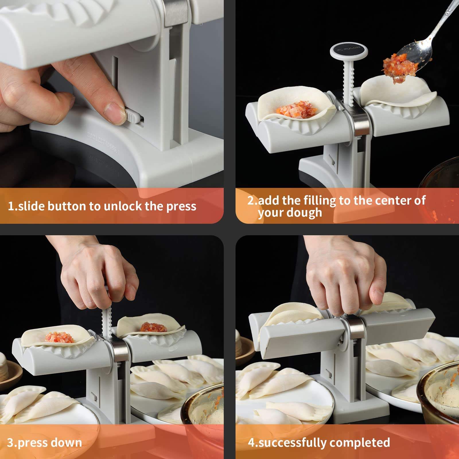 Dumpling Maker Machine ,household Double Head Automatic Dumpling Maker Mould Automatic Dumplings Maker Lazy Dumplings Maker,Make One Bite Dumpling Quickly for Home, Kitchen Gadgets