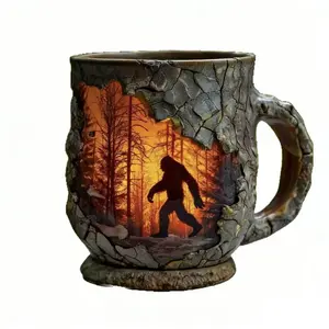Bigfoot Forest Flame Mug - Stainless Steel Mug Recommended for Kitchen Good, Stylish Coffee Mugs, Suitable for Multiple Scenarios, Bars and Cafes with Bigfoot's Ancient Spirit Spirit Spirit Beasts and Beautiful Mugs