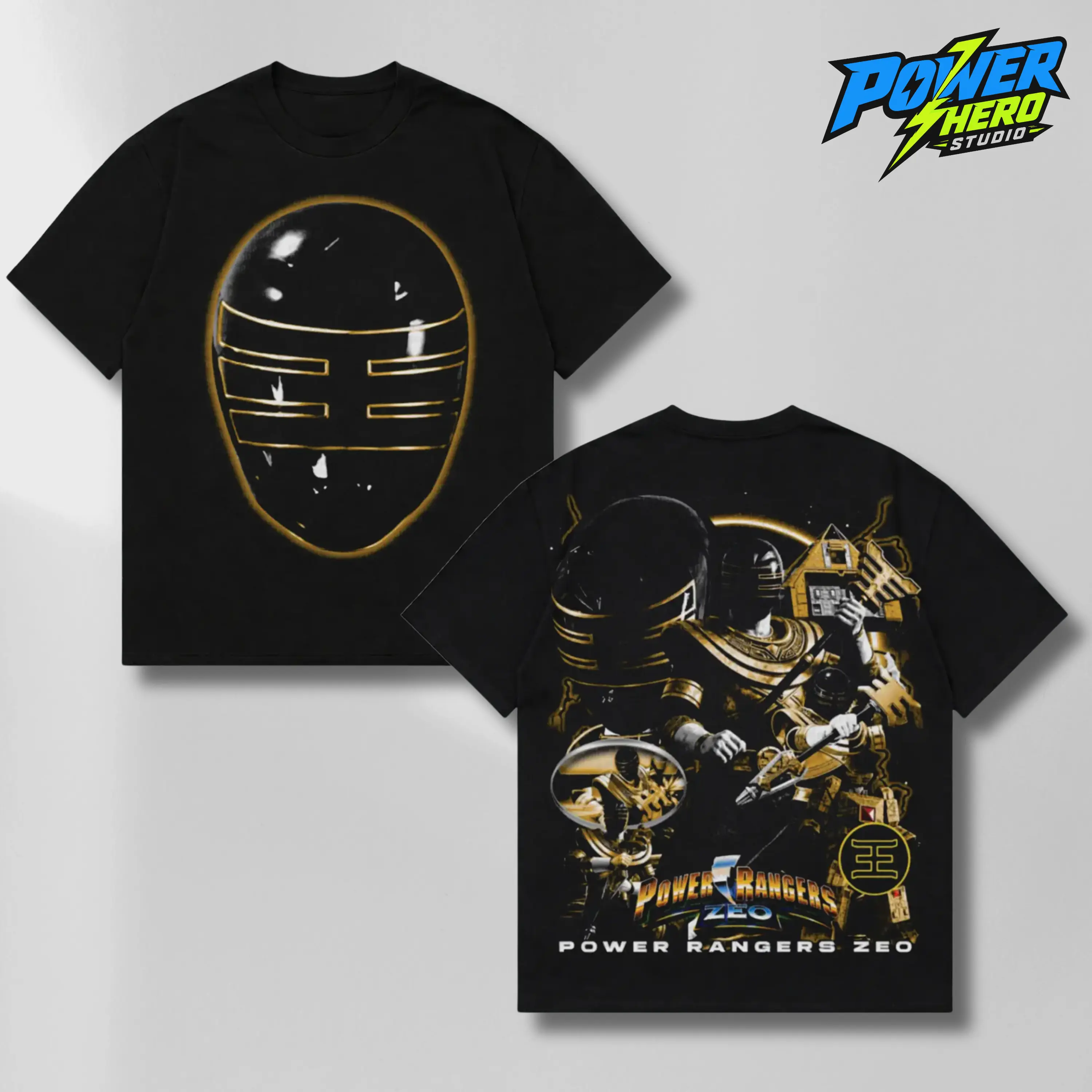 Vintage Black Ranger Zeo Power Ragers Heavy Cotton T-Shirt – Retro 90s TV Series, Movie & Game Superhero Graphic Tee, Classic Comic Style Unisex Top For Fans & Collectors