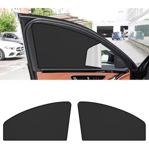 2PCS Car Side Window Sun Shades, Magnetic Front Seat Window Sunshades Curtains, Sun Heat Blocker and UV Protection Privacy Window Cover Universal for Car SUV Truck (Silver)