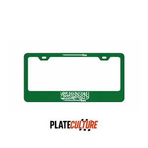 PlateCulture | Saudi Flag License Plate Frame Premium Car Accessory Durable Weatherproof Border for Car SUV Truck Universal Fit Front Rear Holder Global Culture Auto Mod