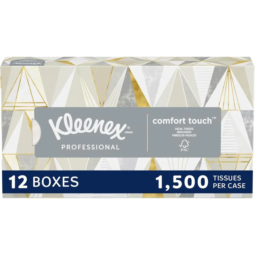 Kleenex® Professional Facial Tissue, Bulk (03076), 2-Ply, White, Flat Facial Tissue Boxes for Business, Convenience Case (125 Tissues/Box, 12 Boxes/Case, 1,500 Tissues/Case)