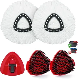 Spin Mop Heads Replacement for Ocedar, Mop Replace Head for Ocedar EasyWring 1 Tank,Includes 2 Microfiber Mop Refill Heads And A 30-58in Adjustable Stainless Steel Handle, Ideal for Bathroom Use, Efficient Floor Cleaning, Home Cleaning,SummerVibes.