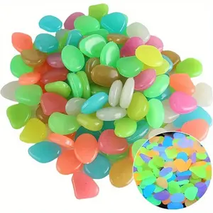 Mixed Color Luminous Garden Stones, 3-5mm Glow-in-the-Dark Resin Pebbles for Outdoor Trails, Non-Toxic Glow Stones for Courtyard Walkways & Landscape