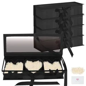 Flower Gift Box "MOM" Letter Large Flower Boxes with Ribbon for Christmas, Wedding Party, Mothers Birthday Love Favors, Bridal Shower Chocolate Packaging, Rose Bouquet Present