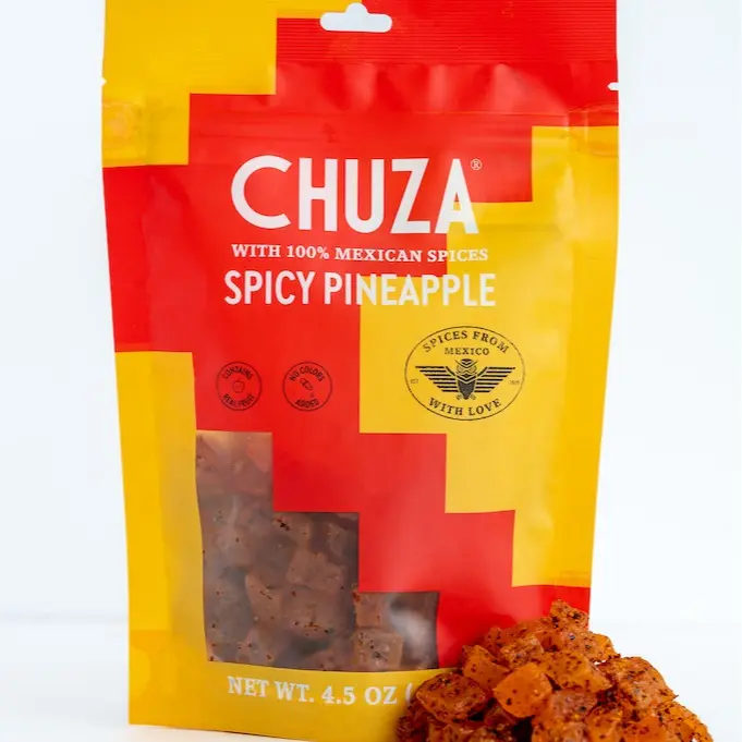 CHUZA Dried Chili Pineapple Bites, Spicy Dried Pineapple Mexican Candy Chilli Spiced Pineapple Combos Snacks with Real Fruit Flavors for Adults and Children - Pack of 1