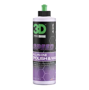 3D Speed All-In-One Polish & Wax   Scratch & Swirl Remover, Clear Coat Safe Paint Sealant  High Gloss Finish, Easy Application Made in USA