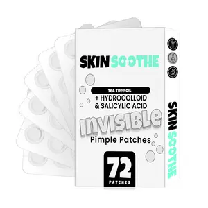 SkinSoothe Invisible Drum Pimple Patches 72 Count with Hydrocolloid & Salicylic Acid, Tea Tree Oil, Acne Relief & Gentle Skin Repair - Pack