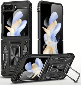 Defender Phone Case For ( Samsung Galaxy Z Flip 6 ) with Metal Ring Kickstand Cover Casing Protection