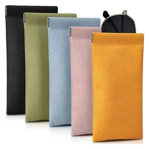 5PCS PU Leather Glasses Case, Portable Glasses Storage Bag, Glasses Protective Bag,Fashionable Glasses Bag, Storage Bag for Women, Glasses Storage Device, Glasses Accessory summervibes