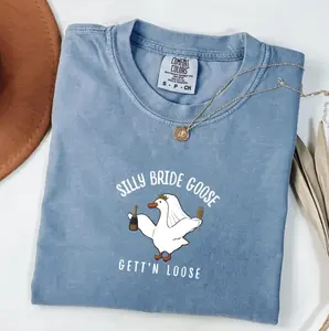 Comfort Colors Goose Bride T-Shirt, Funny Goose Lover Shirt, Married Couple Matching Outfit, Wedding Gift, Luxury Bachelorette Party, Bridal Party Tee