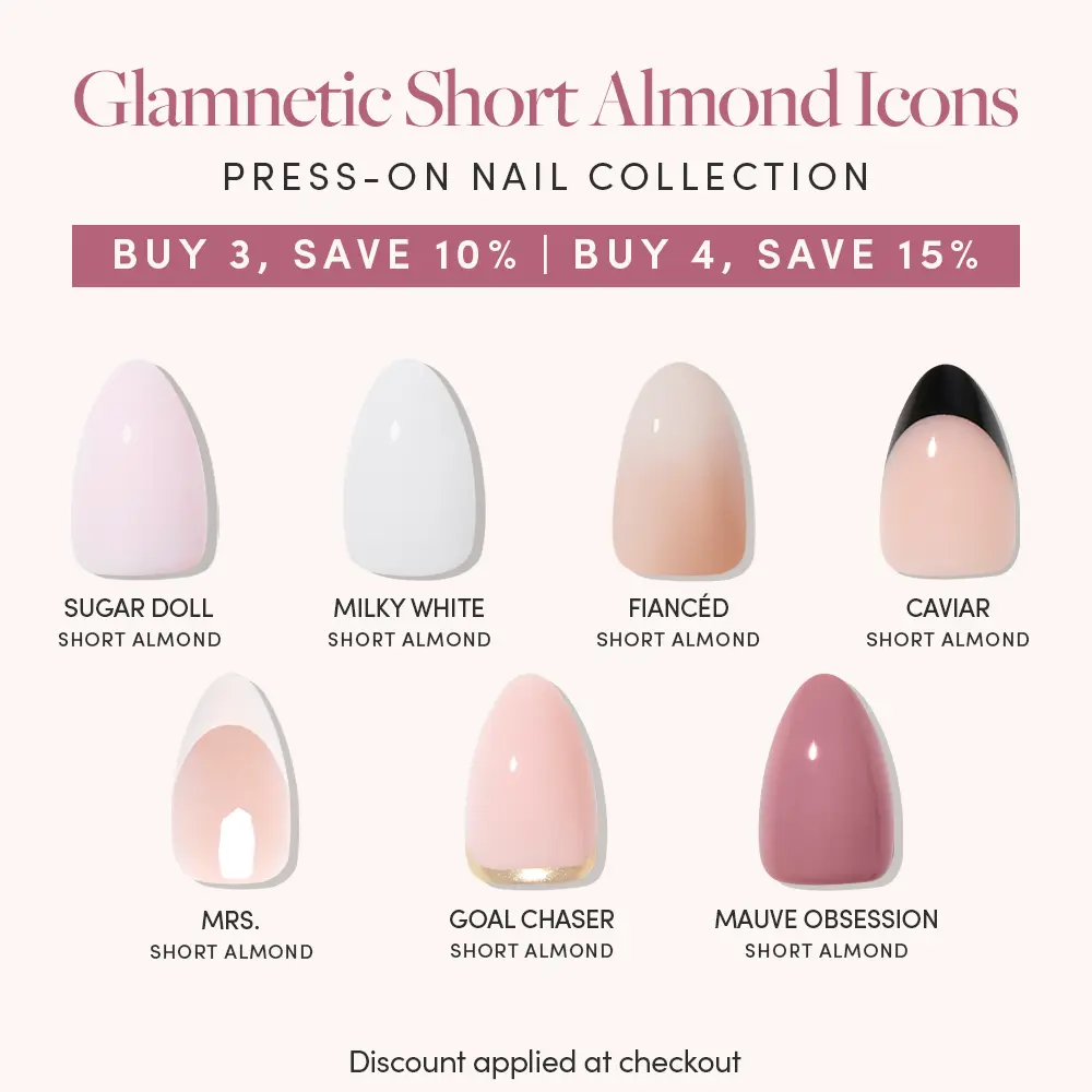Glamnetic Short Almond Icons Press-On Nail Collection Glamnetic Short Almond Icons Press-On Nail Collection