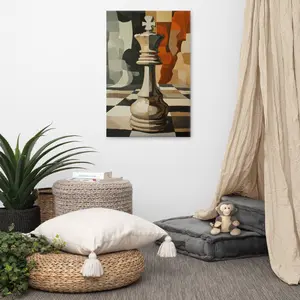 Abstract King Chess Poster - Dual Tone Contemporary Artwork Decor Ornaments Decor Ornaments