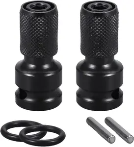 2PCS 1/2 inch Square Drive to 1/4 inch Hex Female Socket Adapter Converter, Quick Release Impact Bit Holder, for Impact Wrench Ratchet